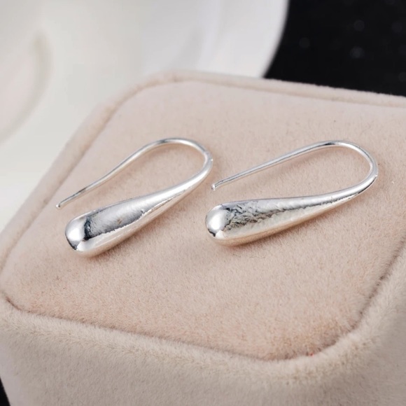 Sterling Silver Hook Drop Earrings - Picture 2 of 2